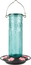 Natures Way Bird Products Antique Glass Gravity Hummingbird Feeder, Teal, 28-oz