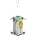 Natures Way Bird Products Country Cottage Gazebo Bird Feeder, White & Green, 1.5-qt