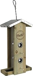 Natures Way Bird Products Rustic Weathered Vertical Hopper Bird Feeder, Brown, 1.5-qt