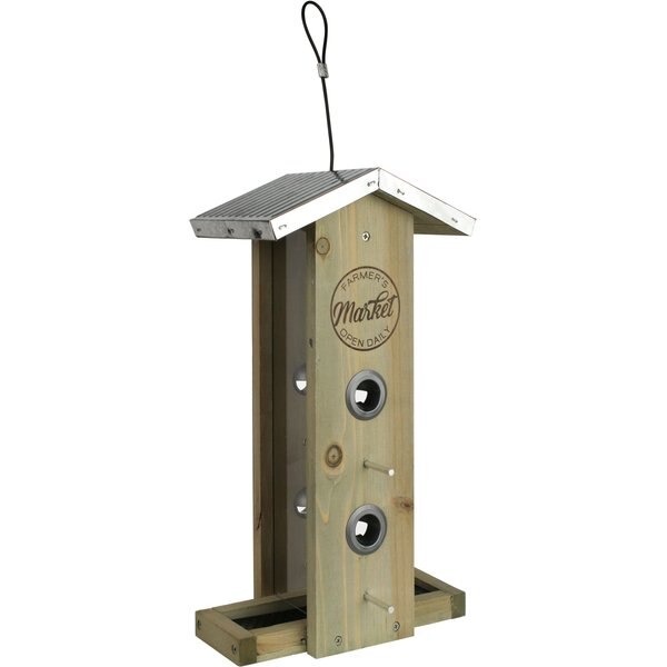 Natures Way Bird Products Rustic Weathered Hopper Bird Feeder, Brown, 3.1-qt