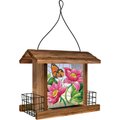 Natures Way Bird Products Stained Glass Hopper Bird Feeder, Multiple colors, 3.1-qt