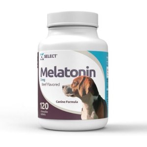 K9 Select Melatonin Beef Flavor Calming Dog Supplement, 3-mg, 120 count