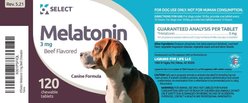 K9 Select Melatonin Beef Flavor Calming Dog Supplement, 3-mg, 120 count slide 2 of 2