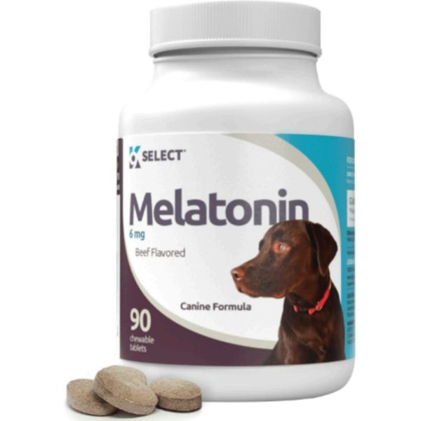 K9 SELECT Melatonin Beef Flavor Calming Dog Supplement, 6mg, 90 count