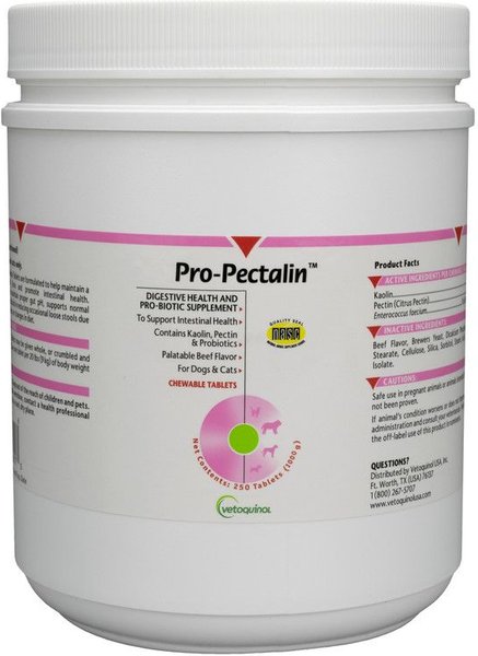 Vetoquinol Pro-Pectalin Diarrhea Supplement for Dogs & Cats, 250 count slide 1 of 6