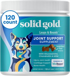 Solid Gold Leaps & Hounds Joint Health Chews Supplement for Dogs, 120 count
