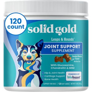 Solid Gold Leaps & Hounds Joint Health Chews Supplement for Dogs, 120 count