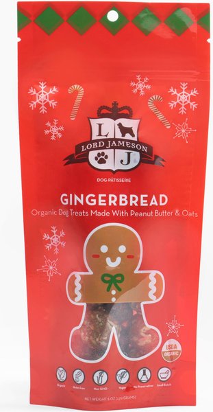 Lord Jameson Gingerbread Vegan Dog Treats, 6-oz Pouch - Chewy.com