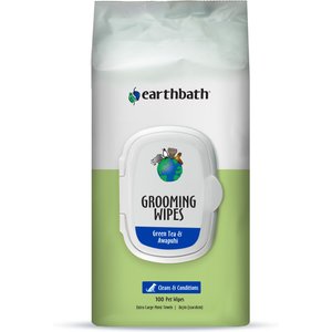 Earthbath Green Tea & Awapuhi Cat & Dog Grooming Wipes, 100 count