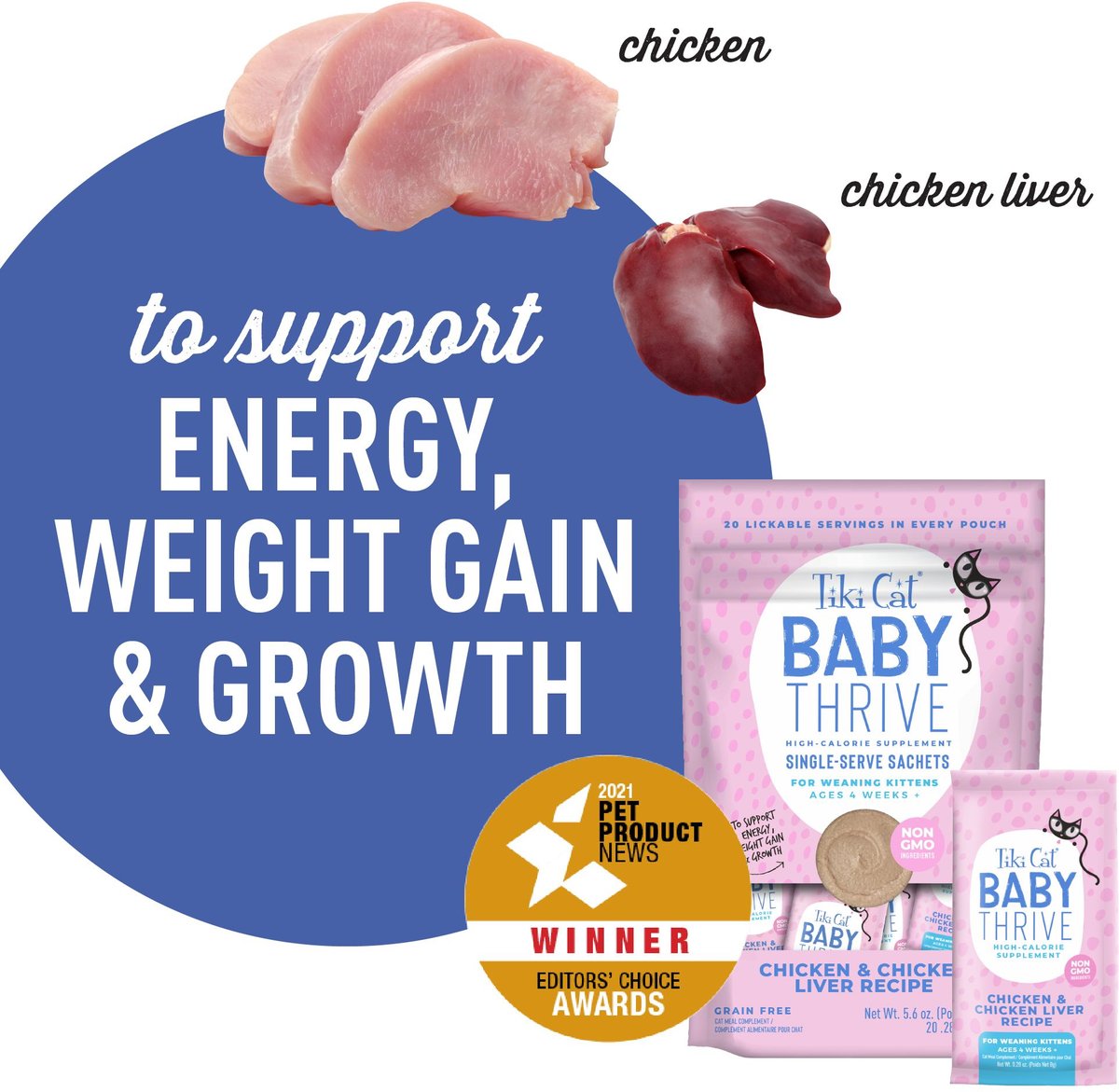 TIKI CAT Baby Thrive Chicken & Chicken Liver GrainFree Wet Cat Food