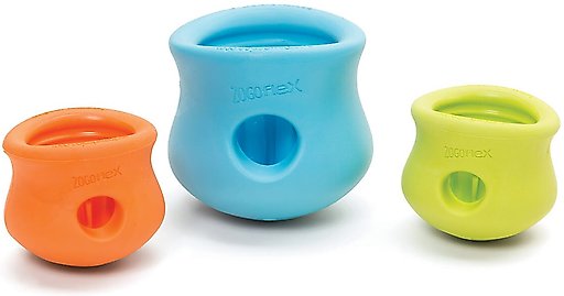 West Paw Zogoflex Toppl Tough Treat Dispensing Dog Chew Toy, Aqua Blue, Large