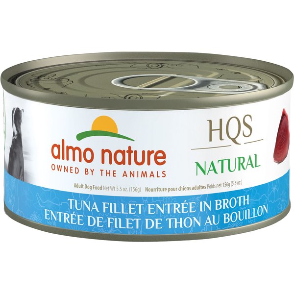 Almo Nature HQS Natural Tuna Fillet Entree in Broth Wet Dog Food, 5.5-oz can, case of 12