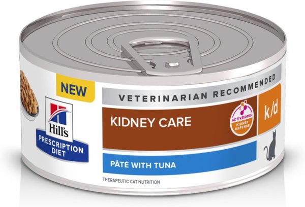 Hill's Prescription Diet k/d Kidney Care Pate with Tuna Wet Cat Food, 5.5-oz, case of 24 slide 1 of 11