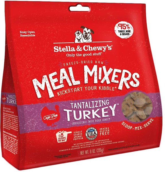 Stella & Chewy's Tantalizing Turkey Meal Mixers Freeze-Dried Raw Dog Food Topper, 8-oz bag slide 1 of 6