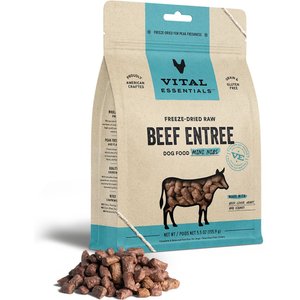 Vital Essentials Freeze-Dried Raw Beef Entree Mini Nibs Dog Food, 5.5-oz bag