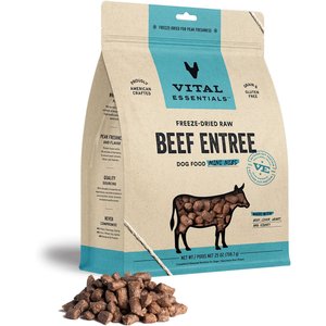 Vital Essentials Freeze-Dried Raw Beef Entree Mini Nibs Dog Food, 25-oz bag