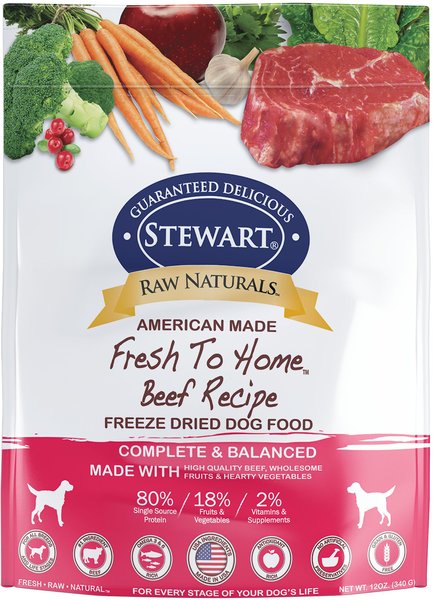 Stewart Raw Naturals Beef Recipe Grain-Free Freeze-Dried Dog Food, 12-oz bag slide 1 of 6