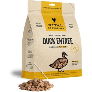 Vital Essentials Freeze-Dried Raw Duck Entree Mini Nibs Dog Food, 25-oz bag