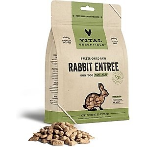 Vital Essentials Freeze-Dried Raw Rabbit Entree Mini Nibs Dog Food, 5.5-oz bag