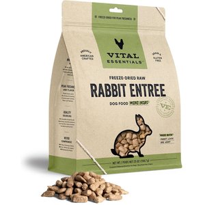 Vital Essentials Freeze-Dried Raw Rabbit Entree Mini Nibs Dog Food, 25-oz bag