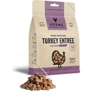 Vital Essentials Freeze-Dried Raw Turkey Entree Mini Nibs Dog Food, 5.5-oz bag