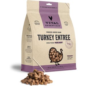 Vital Essentials Freeze-Dried Raw Turkey Entree Mini Nibs Dog Food, 25-oz bag