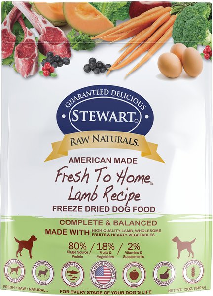 Stewart Raw Naturals Lamb Recipe Grain-Free Freeze-Dried Dog Food, 12-oz bag slide 1 of 6