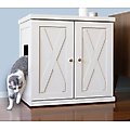 The Refined Feline Farmhouse Deluxe Cat Litter Box, White, Large