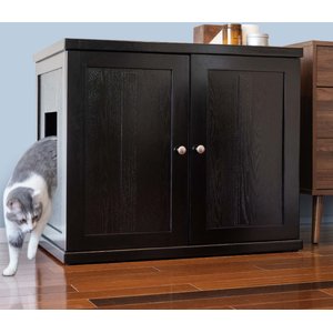 THE REFINED FELINE Refined Deluxe Cat Litter Box, Mahogany, X-Large ...