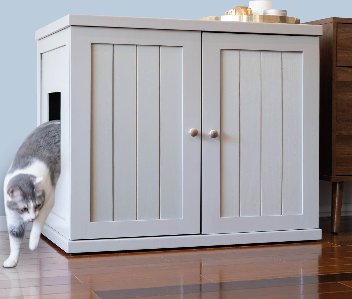 THE REFINED FELINE Cottage Deluxe Cat Litter Box, Smoke, XLarge