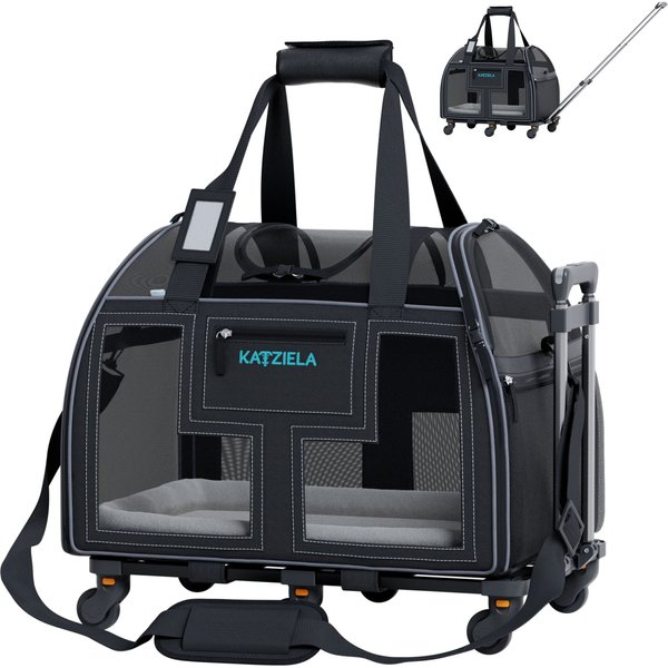 Luxury Rider™ Pet Carrier with Removable Wheels and Telescopic Handle