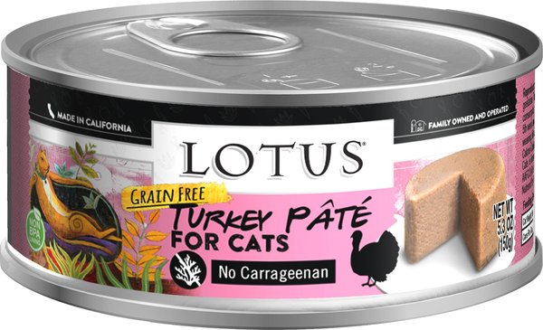 Lotus Turkey Pate Grain-Free Canned Cat Food, 5.5-oz, case of 24 slide 1 of 1
