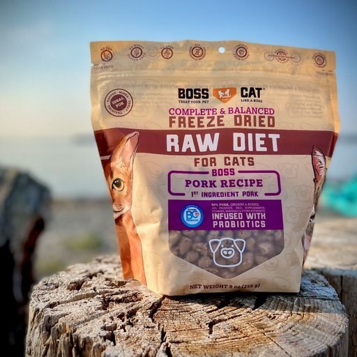 Boss Cat Freeze-Dried Raw Pork Nuggs Dry Cat Food, 9-oz bag