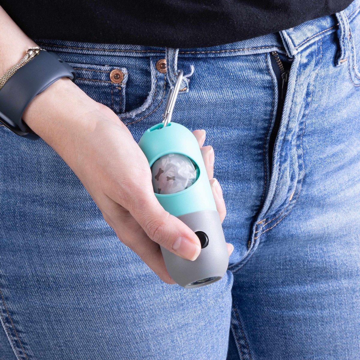 POUNCE + FETCH Dog Waste Bag Dispenser with Flashlight, 40 count