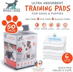 Pounce + Fetch Ultra Absorbent Dog Training Pads, 50 count