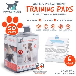 Pounce + Fetch Ultra Absorbent Dog Training Pads, 50 count