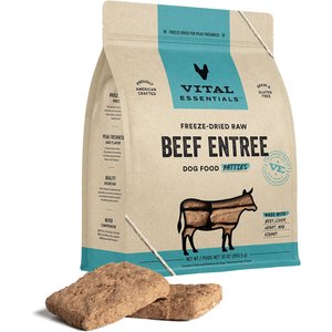 Vital Essentials Freeze-Dried Raw Beef Patties Entree Dog Food, 30-oz bag