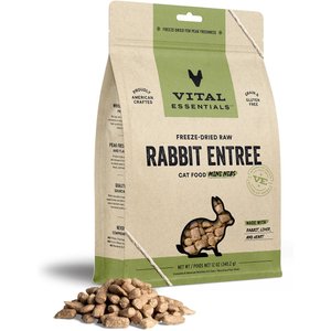 Vital Essentials Freeze-Dried Raw Rabbit Mini Nibs Entree Cat Food, 12-oz bag