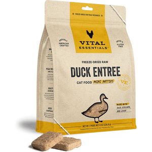 Vital Essentials Freeze-Dried Raw Duck Mini Patties Entree Cat Food, 8-oz bag