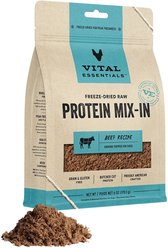 Vital Essentials Freeze-Dried Raw Protein Mix-In Beef Recipe Ground Dog Food Topper, 6-oz bag