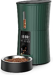 PATPET PF01 Timed 10s Voice Recorder Smart Automatic Cat & Dog Feeder, 4-lit, Green