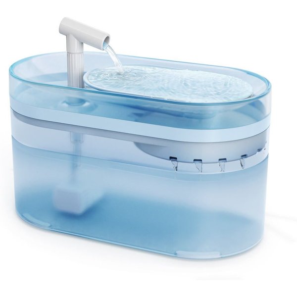 PET FIT FOR LIFE Plastic Cat Water Fountain with Cat Wand & Mat, 67oz