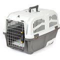 MidWest Homes for Pets 24-in Plastic Dog & Cat Carrier with integrated Litter Pan, Grey, Small