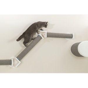 TRIXIE Wall Set 2 - Wall Mount & 3 Scratching Posts Cat Furniture, White & Gray