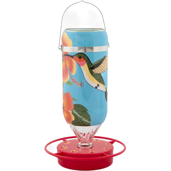 HUMMER'S GALORE Hibiscus Design Hummingbird Feeder, Teal