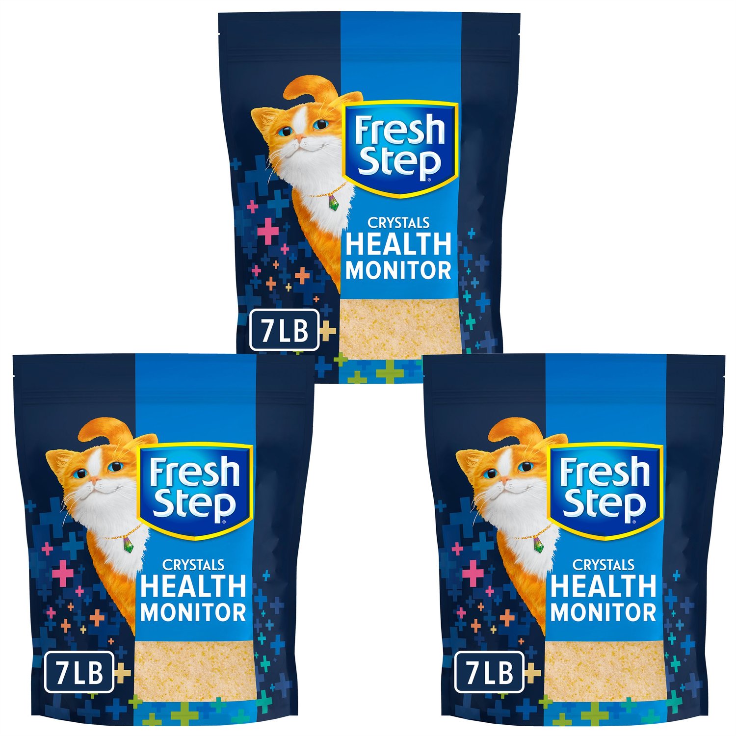 FRESH STEP Crystals Health Monitor Unscented Cat Litter, 7lb bag