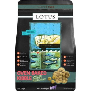 Lotus Oven-Baked Grain-Free Sardine & Herring Recipe Dry Dog Food, 4-lb bag