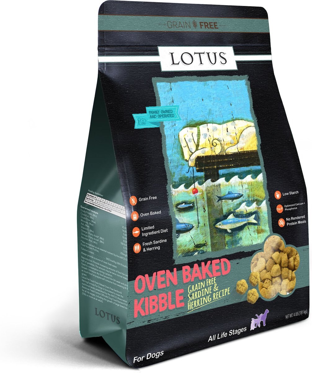 LOTUS OvenBaked GrainFree Sardine & Herring Recipe Dry Dog Food, 4lb