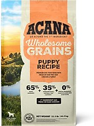 ACANA Wholesome Grains Real Chicken Eggs & Turkey Dry Puppy Food, 22.5-lb bag