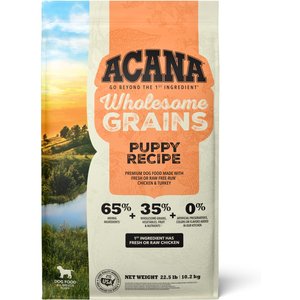ACANA Wholesome Grains Real Chicken Eggs & Turkey Dry Puppy Food, 22.5-lb bag